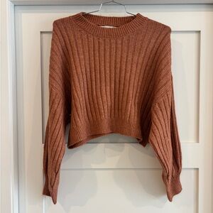 Altar'd State Warm Brown Ribbed Sweater